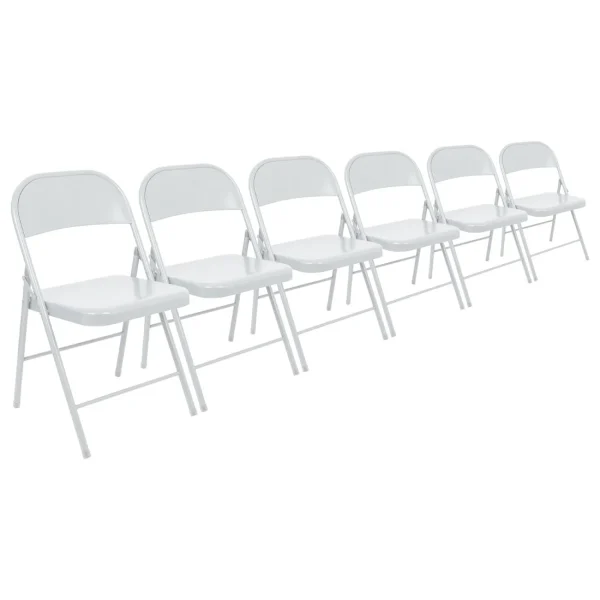 Matt White Metal Folding Chair - Image 2