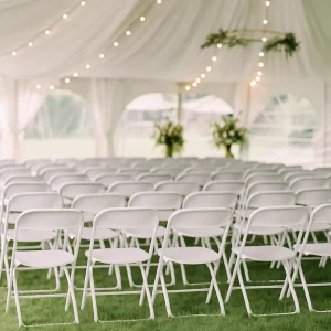 Matt White Metal Folding Chair